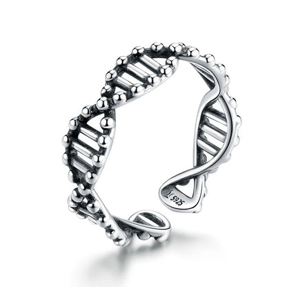 WOSTU 925 Sterling Silver Pet Cat Stackable opening Ring For Women Snake Dog Adjustable rings Fine Jewelry Party Birthday Gift
