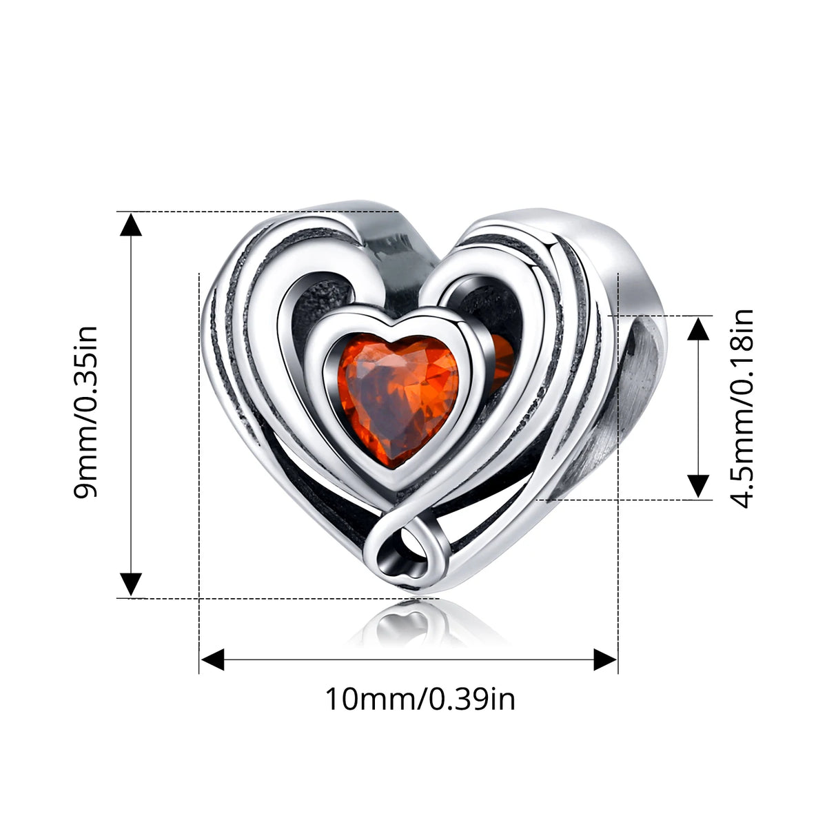 Bamoer 925 Sterling Silver Red Heart Skull Pendant Jesus Cross Beads for Women Bracelet Accessories DIY Religious Beliefs Gift