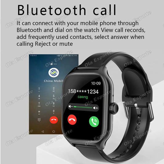 New Smart Watch 2.01 Inch HD Display Answer Make Call Message Preview Sport Modes DIY Dial Weather Forecast For Men Women HT30