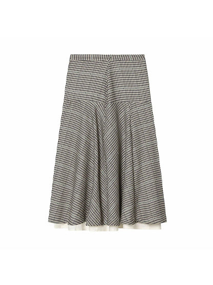 Women Spring Skirt Suit Elegant Women Single Breasted Plaid Pilot Jacket+Side Zipper Splicing Pleated Midi Dress Lady Suit