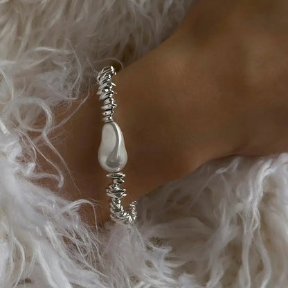 Fashion Bracelets For Women New Vintage Irregular CCB Beads Imitation Pearl Chain Jewelry Valentine's Gift B074