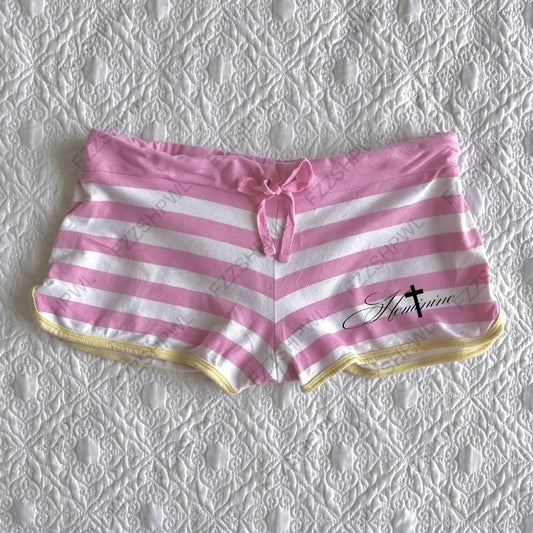 Harajuku Women's Shorts Gothic Geometric Print Striped Aesthetic Y2K Emo Girls high street Chic Casual Fashion American Shorts