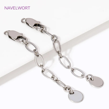 60mm 18K Gold Plated Round Shape Extension Chain,Tail Chain With Lobster Clasps Connectors For Jewelry Making DIY Accessories
