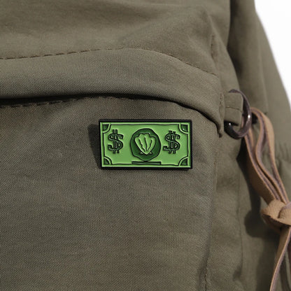 Green USD Symbol Enamel Pin Custom Wealth Money Cartoon Cute Anime Currency Brooches Lapel Badges Jewelry Kid Fans Gift