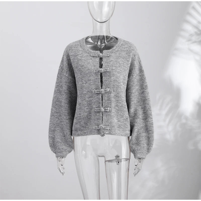 Elegant Tweed Short Coats Women's Loose Fringe Trim Full Sleeves Round Neck Jackets 2026 New Ladies Autumn Office Outwear