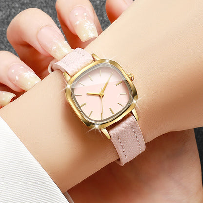 Elegant Square Women Quartz Watch Casual Leather Strap Ladies Analog Dress Wristwatches Relogio Feminino（Without Box）