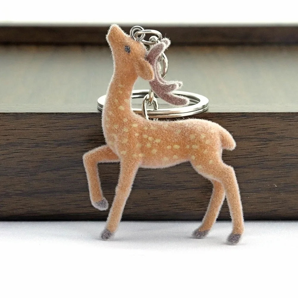 Cute Portable Deer Keychain 11.5cm Length Korean Style DIY Bead Case Handmade Bag Pendant
