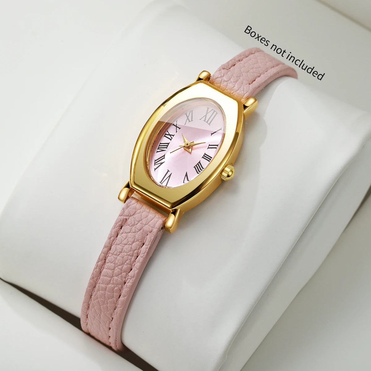 Fashion Roma Dial Women Watches Casual Pink Leather Strap Ladies Dress Wristwatches Clock Gift Relogio Feminino (Without Box)