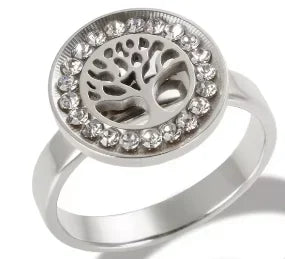 Crystal High End Non Tarnish Fashion Geometric Open Gold Plated Stainless Steel Rings for Women Wedding Ring Jewelry
