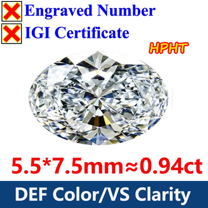 GH Color Oval HPHT Lab Grown Diamond No IGI Certificate 3EX DEF Color VS Clarity Pear CVD Lab Grown Diamond Gems