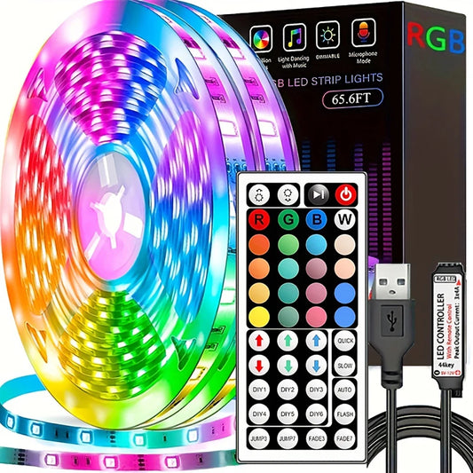 Led Strip Lights with 44 Key Remote Control 1m 5m 10m 20m RGB Tape Led Wall Room for Home Bedroom Party Decor TV Backlight