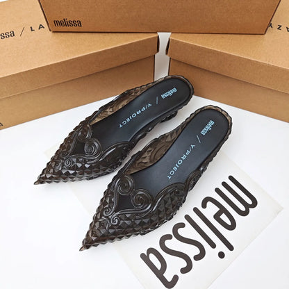 Women's Pointed-Toe Flat Mules in Decorative Styles