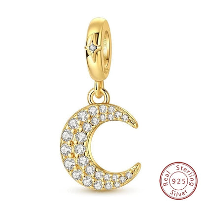 Hot Sales 925 Sterling Silver Golden Series Charms Leopard Little Bear Starfish Bow Bead Fit Original Bracelet DIY Women Jewelry