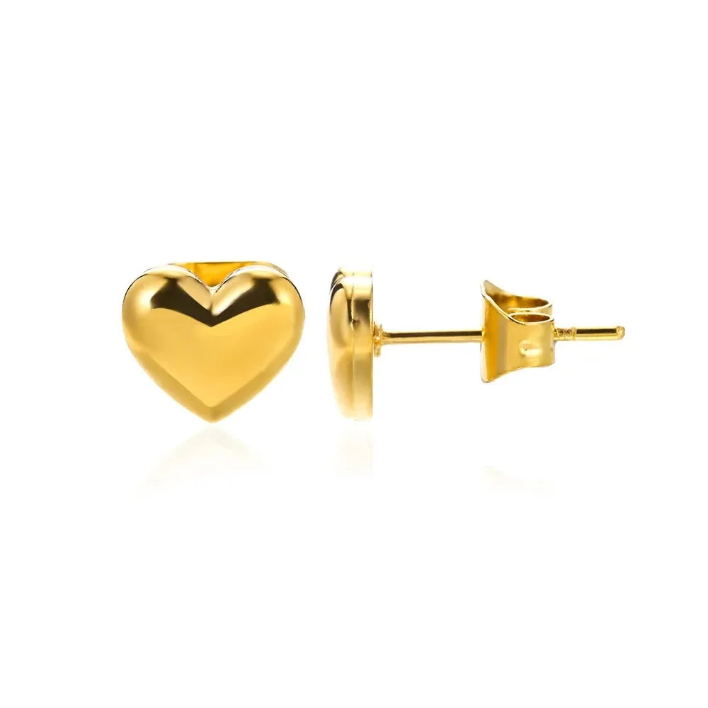 Hollow Zircon Heart Earrings For Women Stainless Steel Gold Color Heart Earring Luxury Wedding Couple Jewelry Gift Free Shipping
