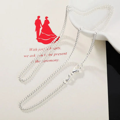 Hot 925 Sterling Silver 2MM String Chain Necklace For Women Men 16-30 Inches High Quality Popular Party Brands Jewelrys Gifts