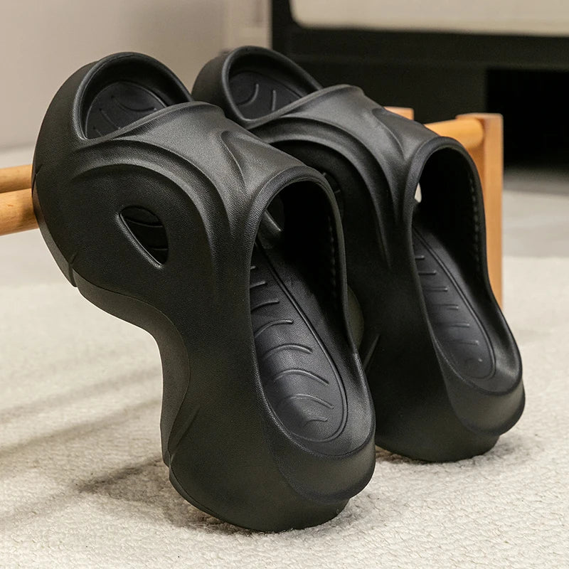 Chunky Platform Slippers for Women Summer Comfortable Wedge Heels Sandals Woman Solid Non Slip EVA Thick Sole Slides Shoes