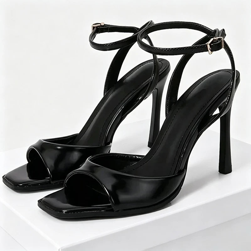Women's Square-Toe Ankle-Strap Heeled Sandals