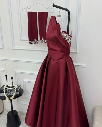Mina Customized Elegant Satin Women's Evening Gown Elegant Dresses for Women Gala Party Dress Luxurious Simple Evening Wear Prom