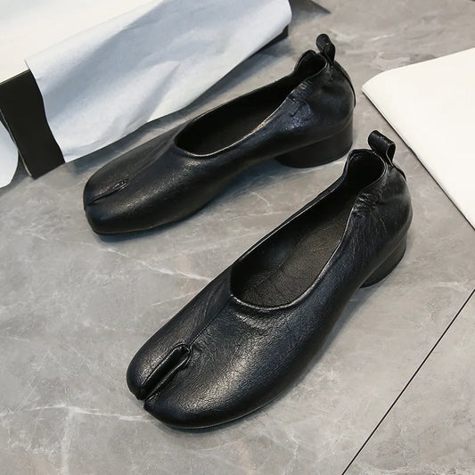 Women 3cm Heel Tabi Shoes Soft Ballet Shoes Slip On Loafers Soft Moccasins Tabi Ninja Casual Shoes Mujer Ladies Shoes