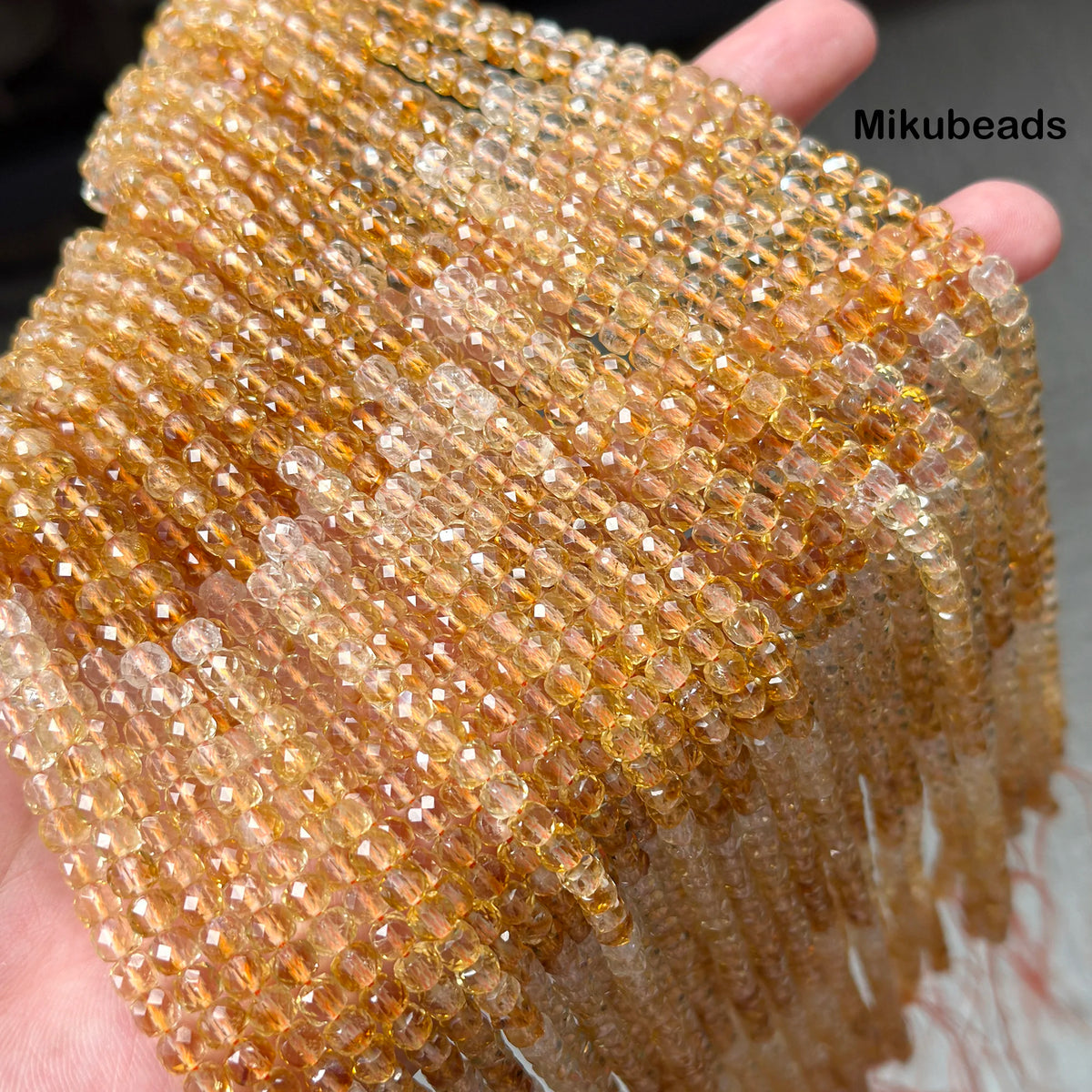 Natural Citrine Quartz 4.5mm AA Gradient Color Faceted Cube Loose Beads For Making Jewelry Bracelet Necklace DIY Wholesale