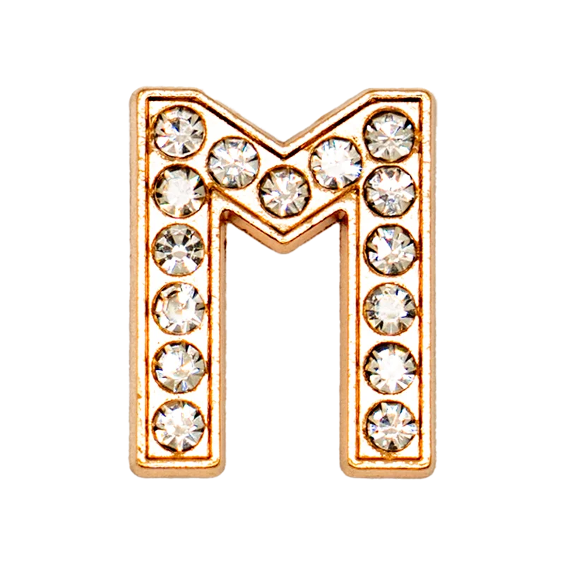 1pcs Metal Gold Luxury Letters Shoe Charms for Clog Alphabet Shoes Decorations Pins for Women Girl Sandal DIY Party Favor Gifts