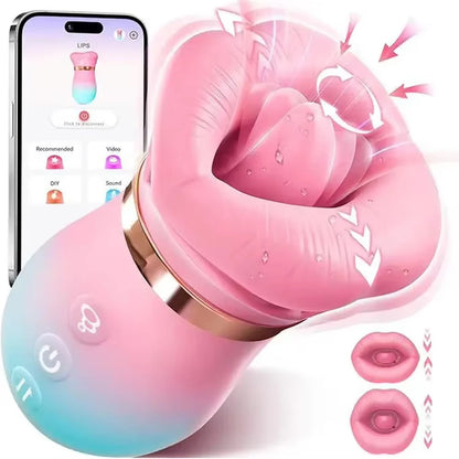 360 Rotation Tongue Licking Vibrator for Women Mouth Sucking Clitoral Stimulator 10 Modes Nipple Suction Female Masturbator Toy