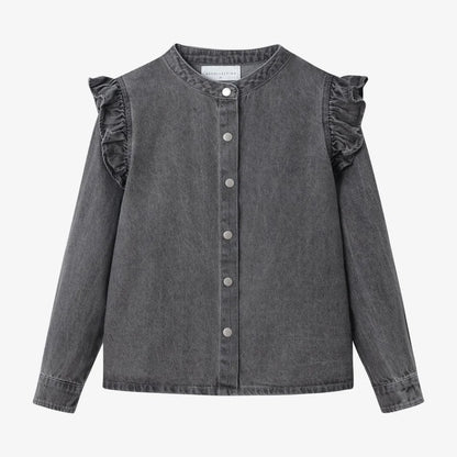 Clearance sale AS AW25 Grey denim collection + jersey ribbing family matching clothes boys girls clothing