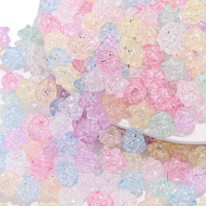50pcs 11mm Clear Acrylic Burst Beads Candy Color Star Spacer Beads DIY Handmade Beaded For Jewelry Findings Bracelet Accessories