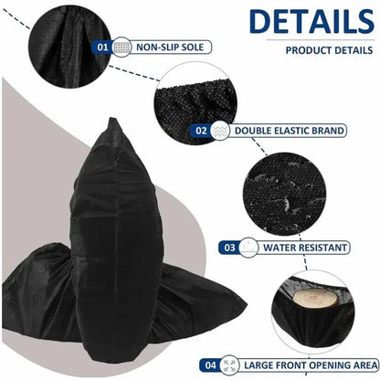 300/200/100PCS Disposable Boot Shoe Covers Foot Booties Shoe Coverings Non Slip Shoe & Boot Covers for Indoor Home Workplace