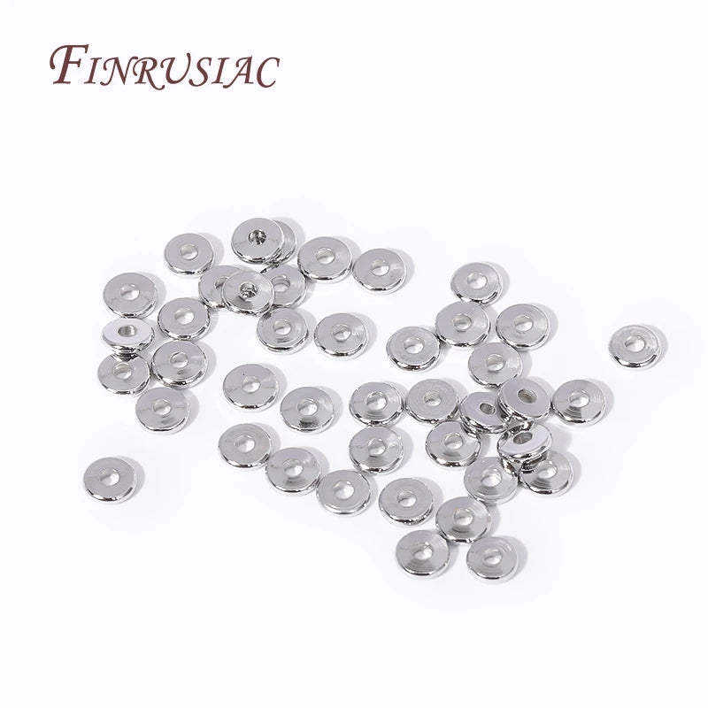 3mm-6mm Flat Spacer Beads 18K Gold Plated Brass Metal Beads Separators For Bracelets Accessories DIY Jewelry Making Supplies
