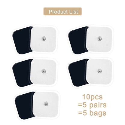 5*5cm Electrode Pads White Black Tens Machine Reusable EMS Acupuncture Body Muscle Massager Sticker Accessories Adhesive Patch