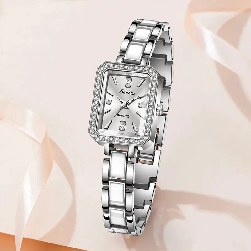 SUNKTA 2026 Luxury Women's Watch Fashion Rectangle Ladies Quartz Watches Women Wristwatch Lady Watch Montre Femme Watch Women