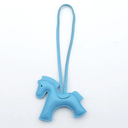 Fashion Horse Keychain All-around PU Leather Horses Embellishment for Female Car Key Chain Handbag Decoration Jewelry Gifts