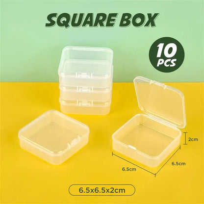 10pcs Plastic Box Rectangular Box Translucent Box Packing Box Storage Box Dustproof Solid Strong Jewelry Storage Case Container