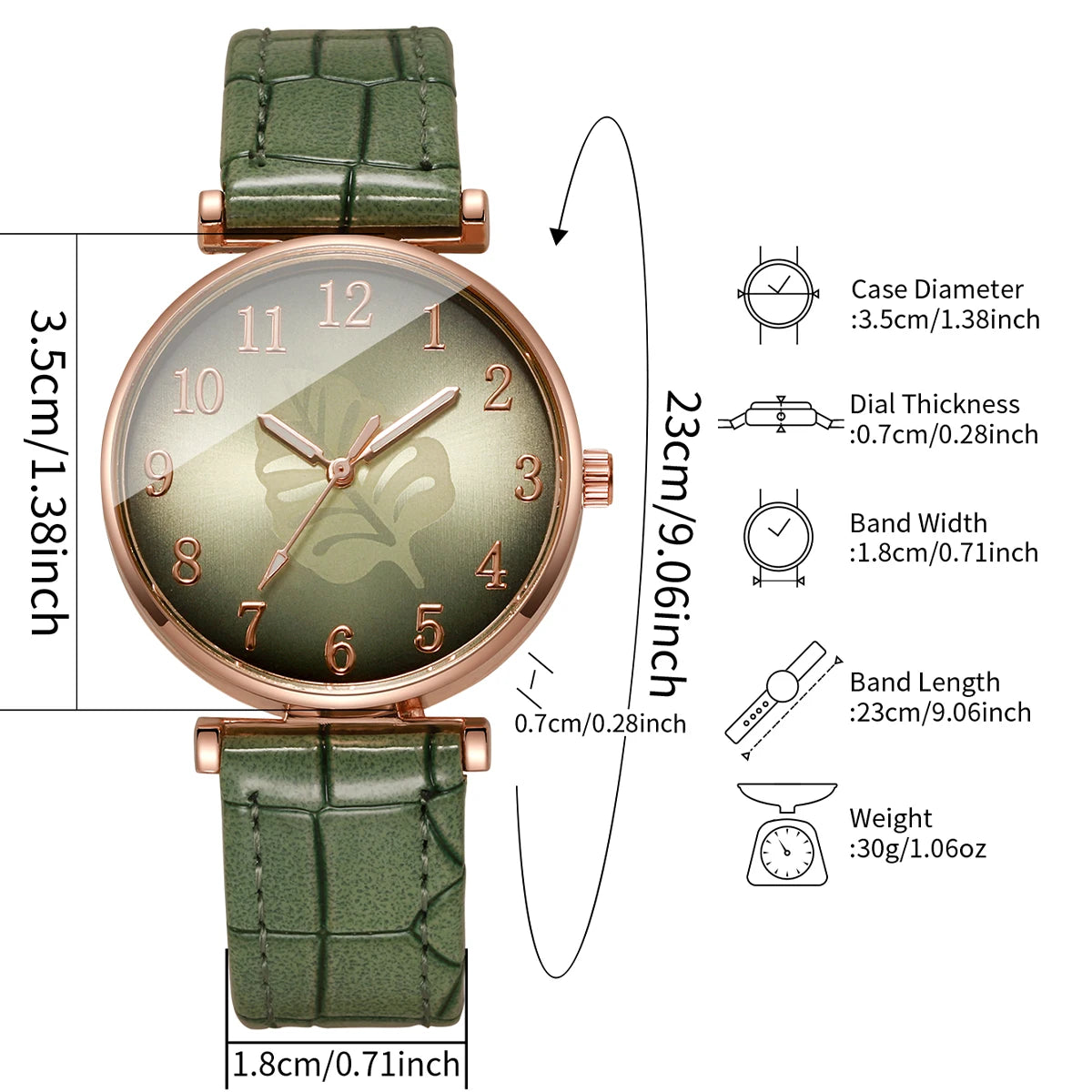 Fashion Leaf  Dial Women Wristwatch Elegant Leather Strap Quartz Watch For Ladies Clock Reloj Mujer (Without Box)