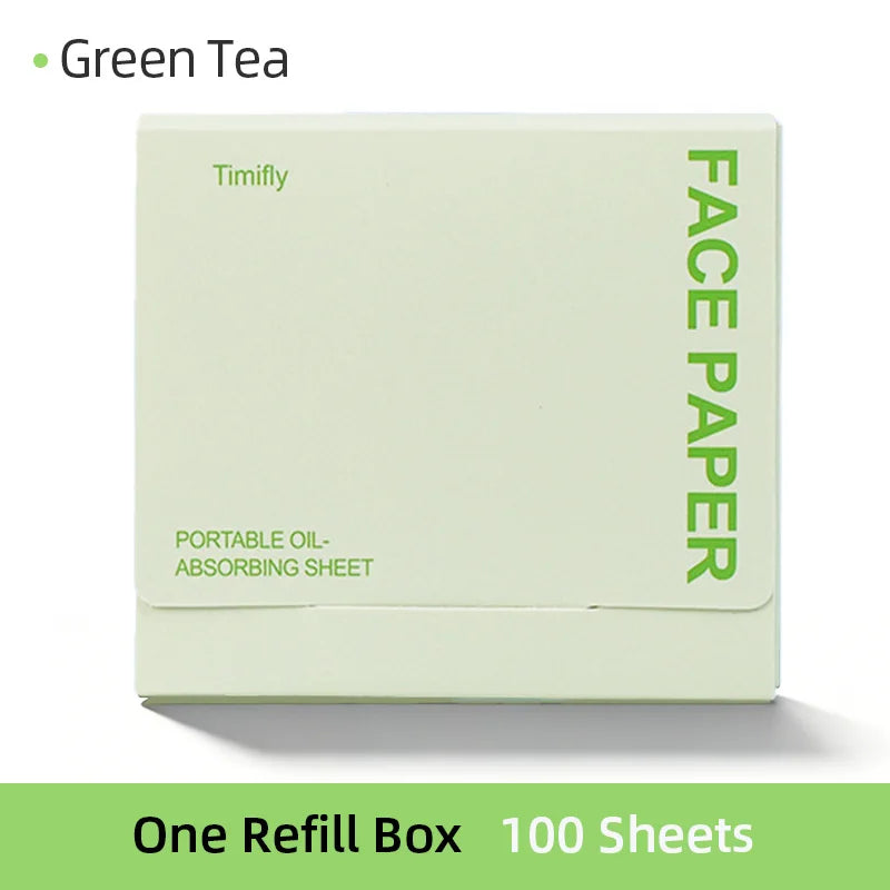 100Pcs Oil Blotting Paper Matting Face Oil Control Wipes Facial Oil Absorbing Sheet Portable Refillable Facial Blotter with Case