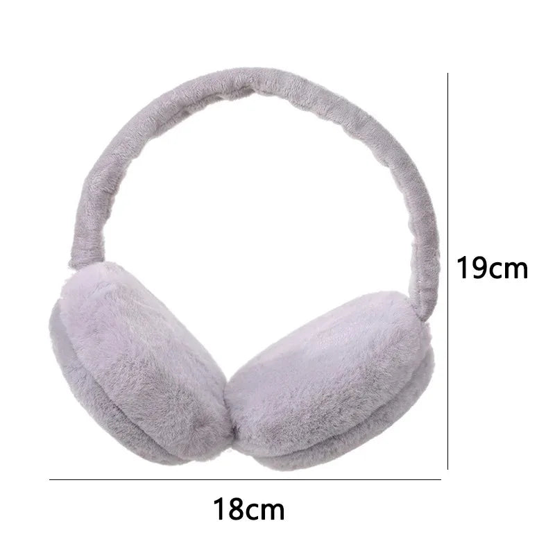 2/6pcs Solid Color Soft Plush Ear Warmer Winter Warm Earmuffs Fashion Ear Cover Outdoor Cold Protection Ear-Muffs