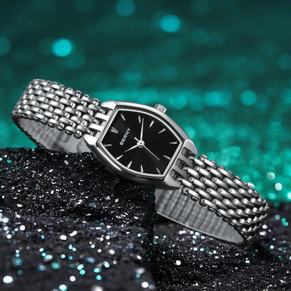 BERNY Watches for Women Slim Elegant Ladies Quartz Watch Casual Stainless Steel Fashion Lightweight Dress Wristwatch