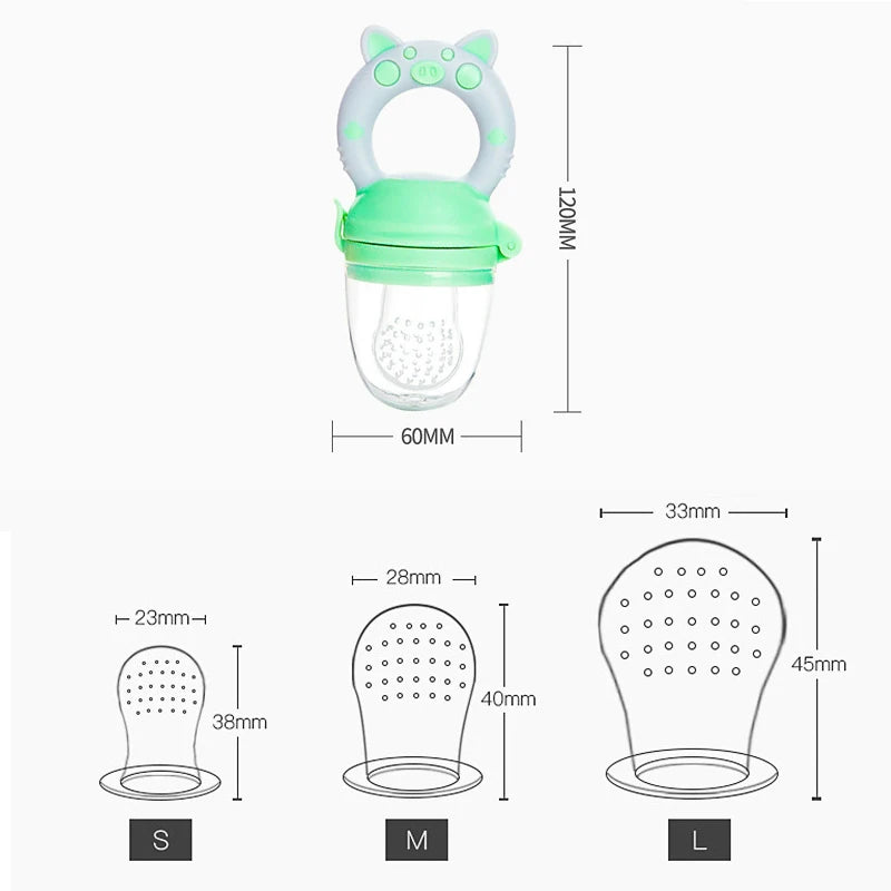 4pcs/set Silicone Fruit & Vegetable Feeder for Infants and Toddlers 6-36 months Food Grade Teething & Feeding Pacifier