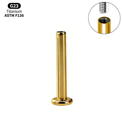 1/10PCS Titanium Labret Stud Internally Threaded Push Pin Tragus Helix Conch Septum Flat Back Plug-in  Ear Piercing Jewelry