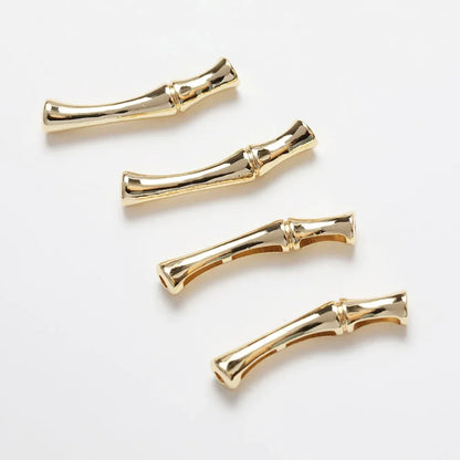 4PCS Dainty Slub Shape Necklace Connectors Jewelry Making Bracelet Supplies 14k Gold Plated  DIY Brass Accessories 5*30mm