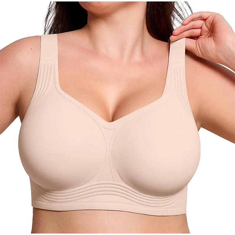 Leopard Print Jelly Bras Women's Wire-Free Seamless Full Coverage Plus Size Supportive Seamless Comfort Lightweight Daily Wear S