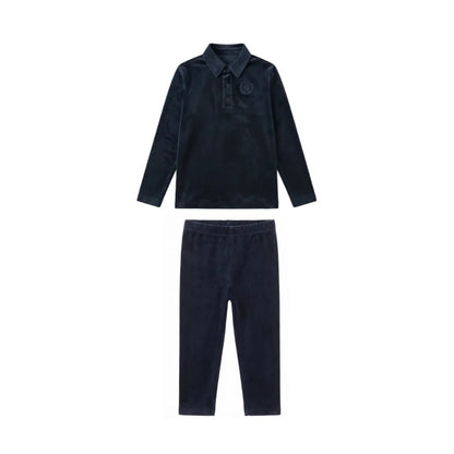 AP AW26 Friday Night Collection Boy Girl Velour With Jersey Fabric Family Matching Clothing Maxi Dress Set Clothes