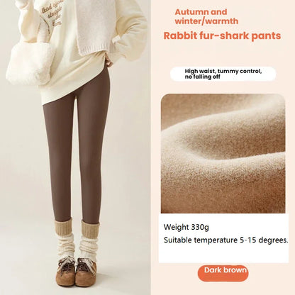 New Winter Thermal Fleece Lined Leggings Women's Outdoor Wear Thickened Plush Trousers Cold Weather Warm Pants Woman Clothing