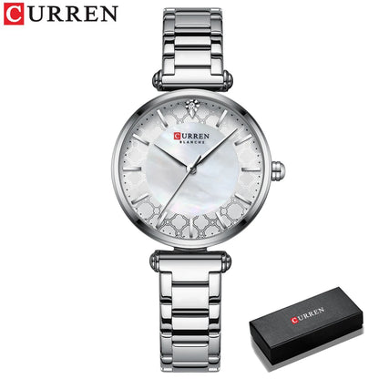 CURREN 9072 Fashion Stainless Steel Women Luxury Watch Analog Quartz Wristwatch Ladies Elegant Dress Watches Relogio Feminino