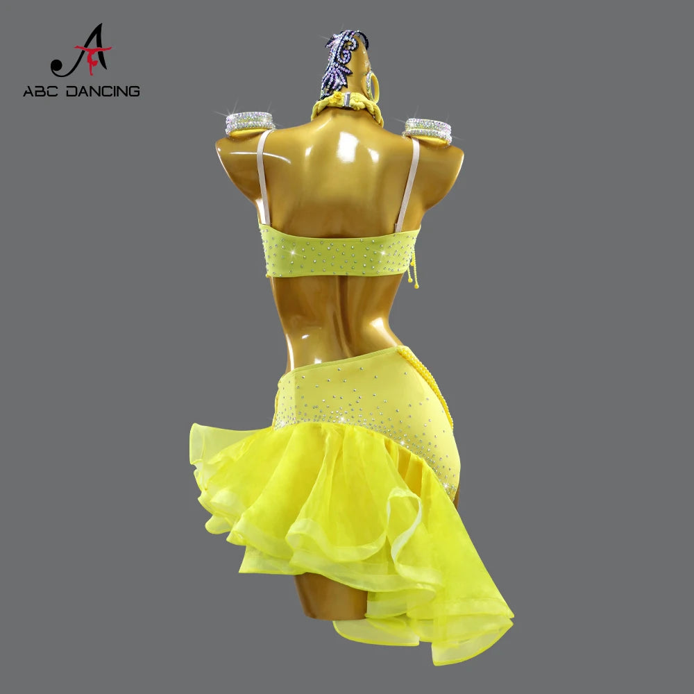 Latin Dance Dress Women's Party Costume 2026 Carnival Clothing Competition Ballroom Dancewear Line Suit Performance Stage Outfit