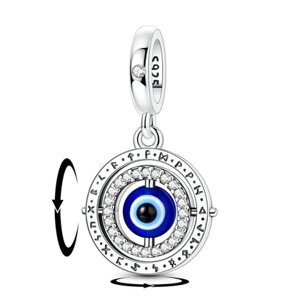 100% Real 925 Silver Classic Devil's Eye Charms Beads For Women Fit Original Qikaola Bracelets Fine DIY Jewelry Making