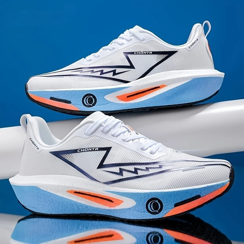 Men's Fashionable Casual Comfortable Sports Running Shoes - Breathable Fabric Upper, Non-Slip, Wear-Resistant, Shock-Absorbing Sole, Round-Toe Lace-Up Casual Running Shoes, Suitable for All Seasons