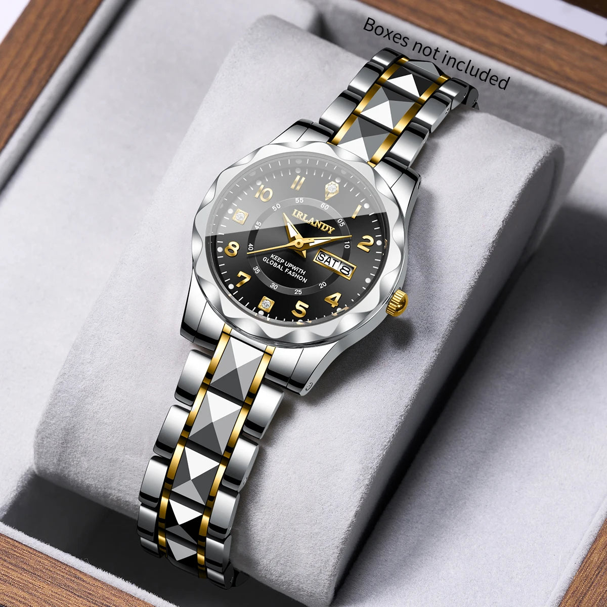 Luxury Diamond Dial Women Quartz Watch Stainless Steel Strap Calendar Wristwatches Relogio Feminino（Without Box）