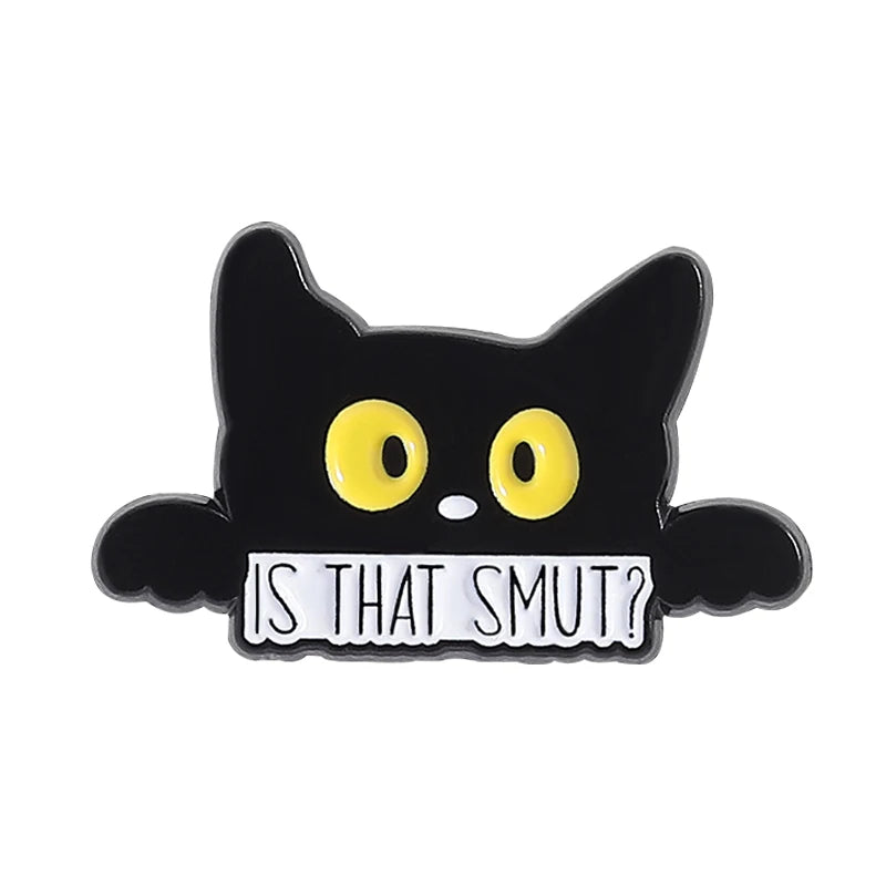 31 Types Cartoon Punk Black Peeping Cat Brooch Enamel Pins Cute Cat Reading Book Brooches Bag Lapel Badge Jewelry Gifts Friends
